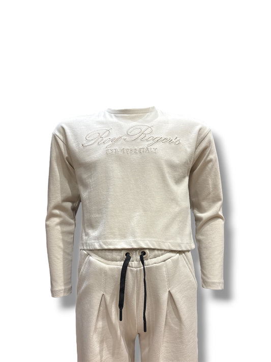 T-shirt crop panna Roy Rogers