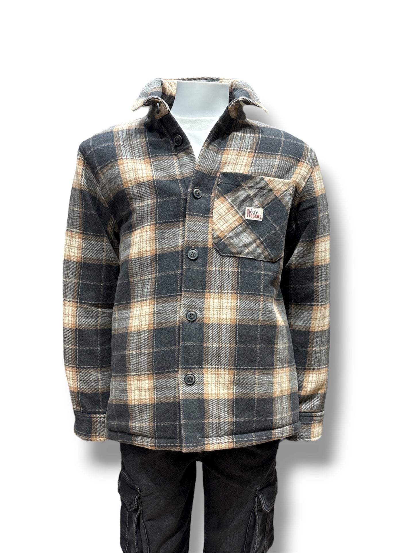 Overshirt scozzese grigio Roy Rogers