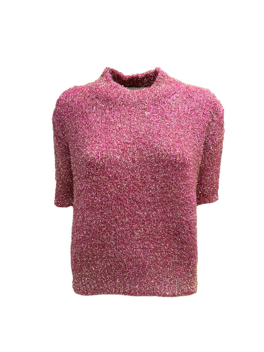Maglia lurex rosa