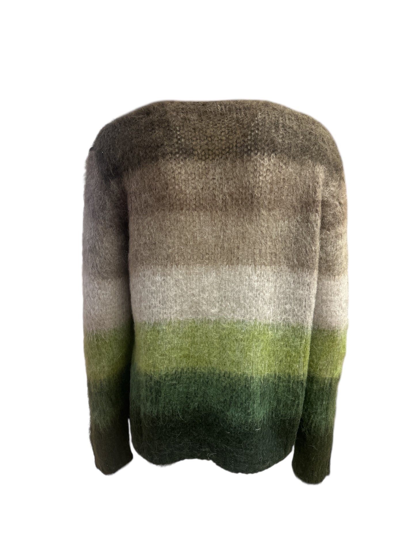 Cardigan a righe marrone-verde