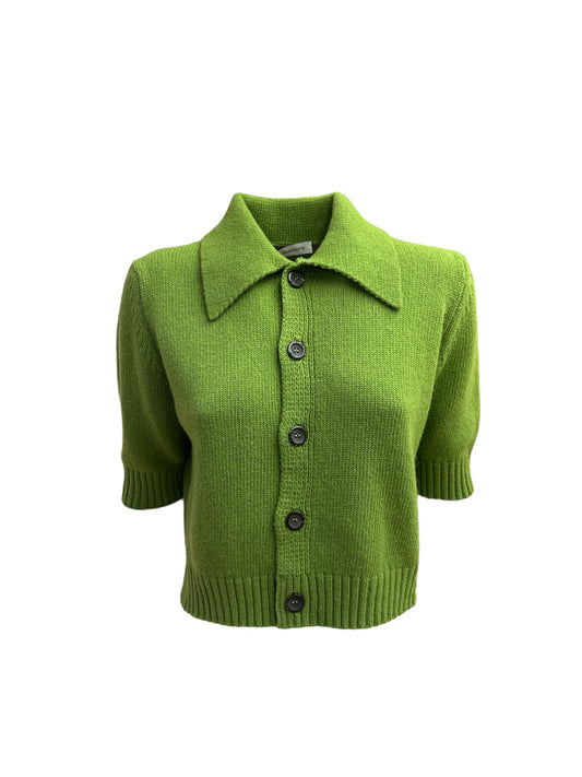 Cardigan mezze maniche verde