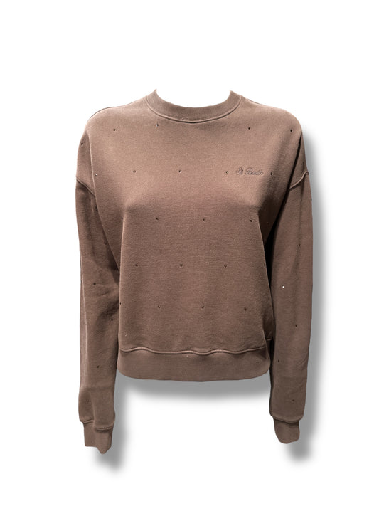 Felpa con strass all over Saint Barth