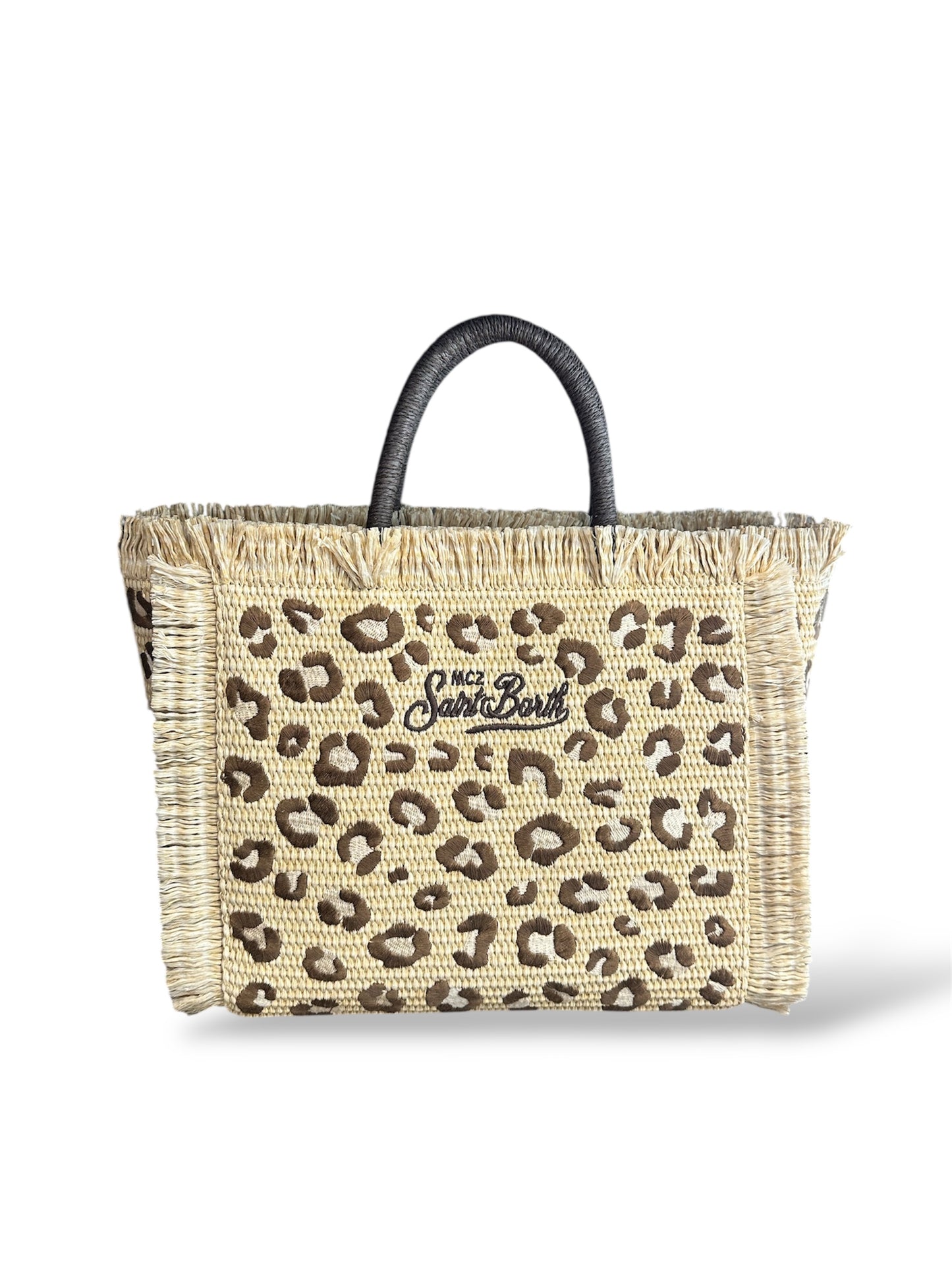 Borsa Colette raffia lepardata
