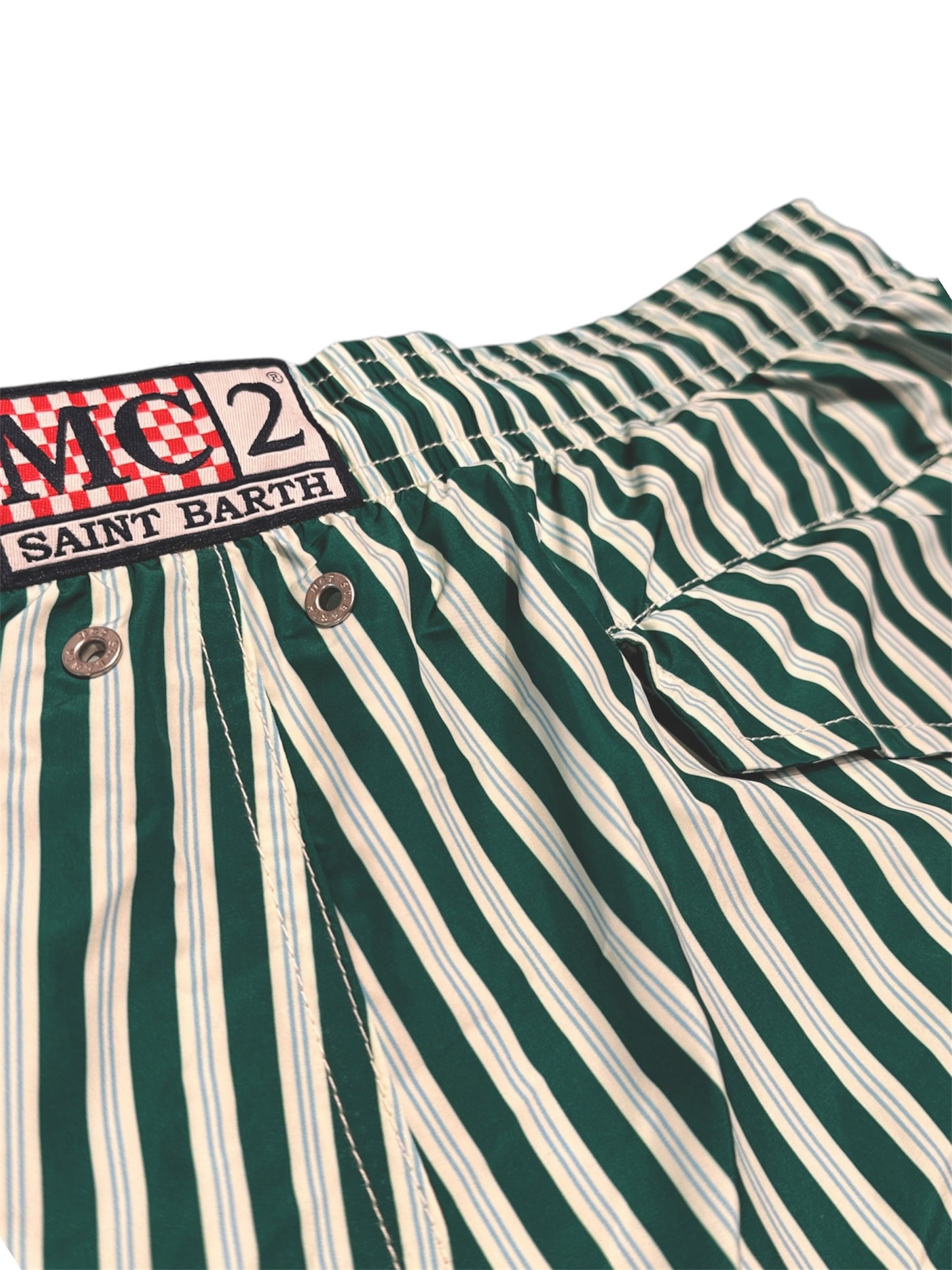 Boxer righe verde Saint Barth