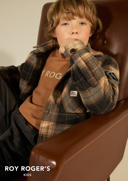 Overshirt scozzese grigio Roy Rogers