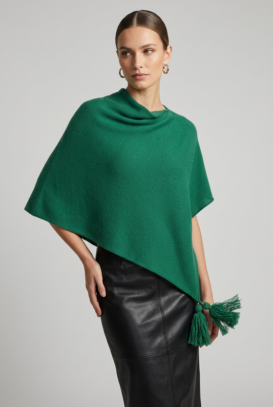 Poncho LDYBG 100% cashmere Verde Smeraldo