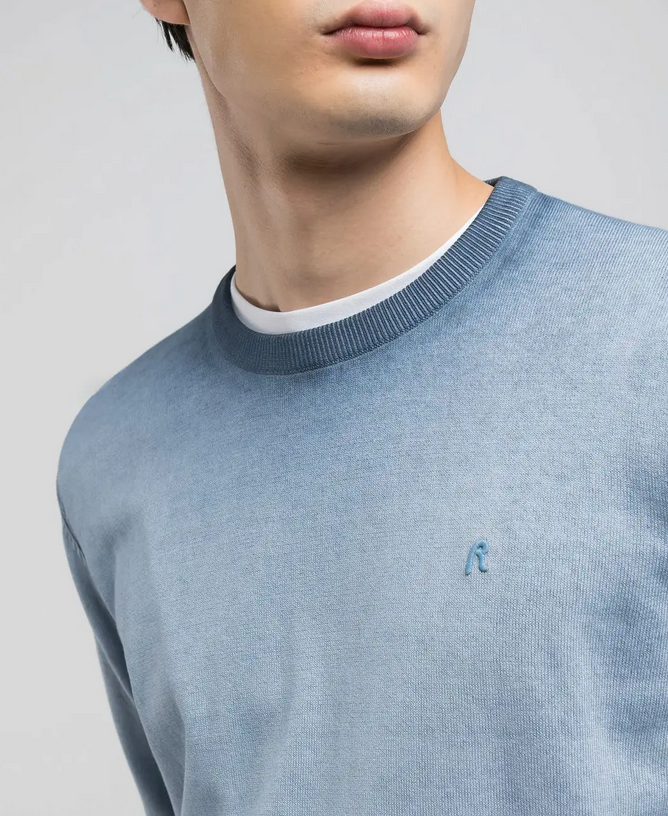 Pull cotone sfumata azzurra Replay
