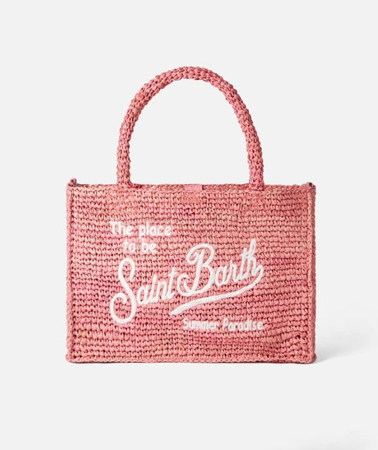 Borsa Colette Raffia Rosa MC2 Saint Barth