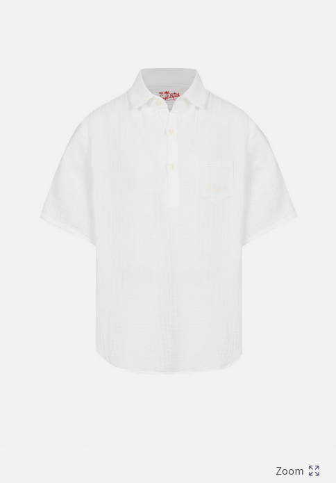 Camicia colletto mezza manica lino MC2