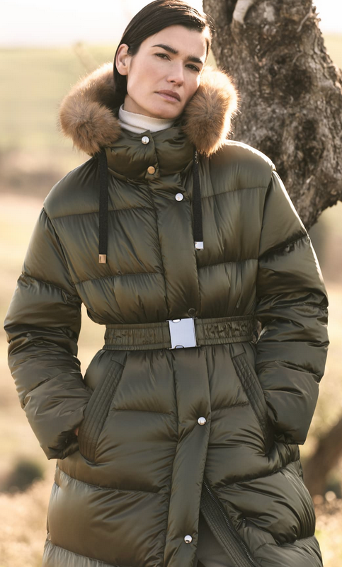 Piumino lungo verde Violanti