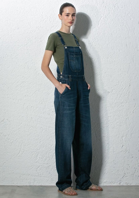 Salopette in denim Noir'n'bleu