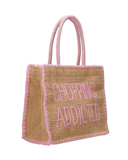 Borsa raffia Vivian Pink MC2 Saint Barth