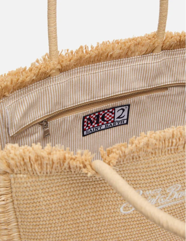 Borsa Vanity media in raffia beige MC2 Saint Barth