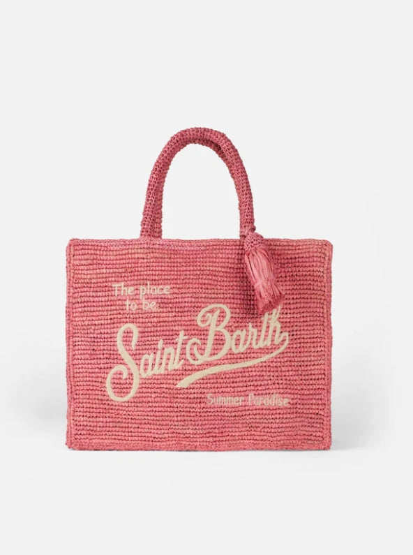 Borsa Colette Raffia Rosa MC2 Saint Barth