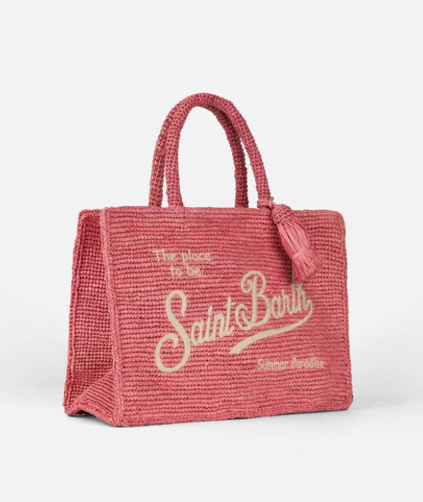 Borsa Colette Raffia Rosa MC2 Saint Barth