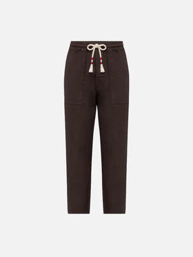 Pantalone lino marrone Saint Barth