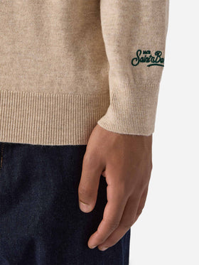 Maglio a girocollo Saint Barth con ricamo orologio