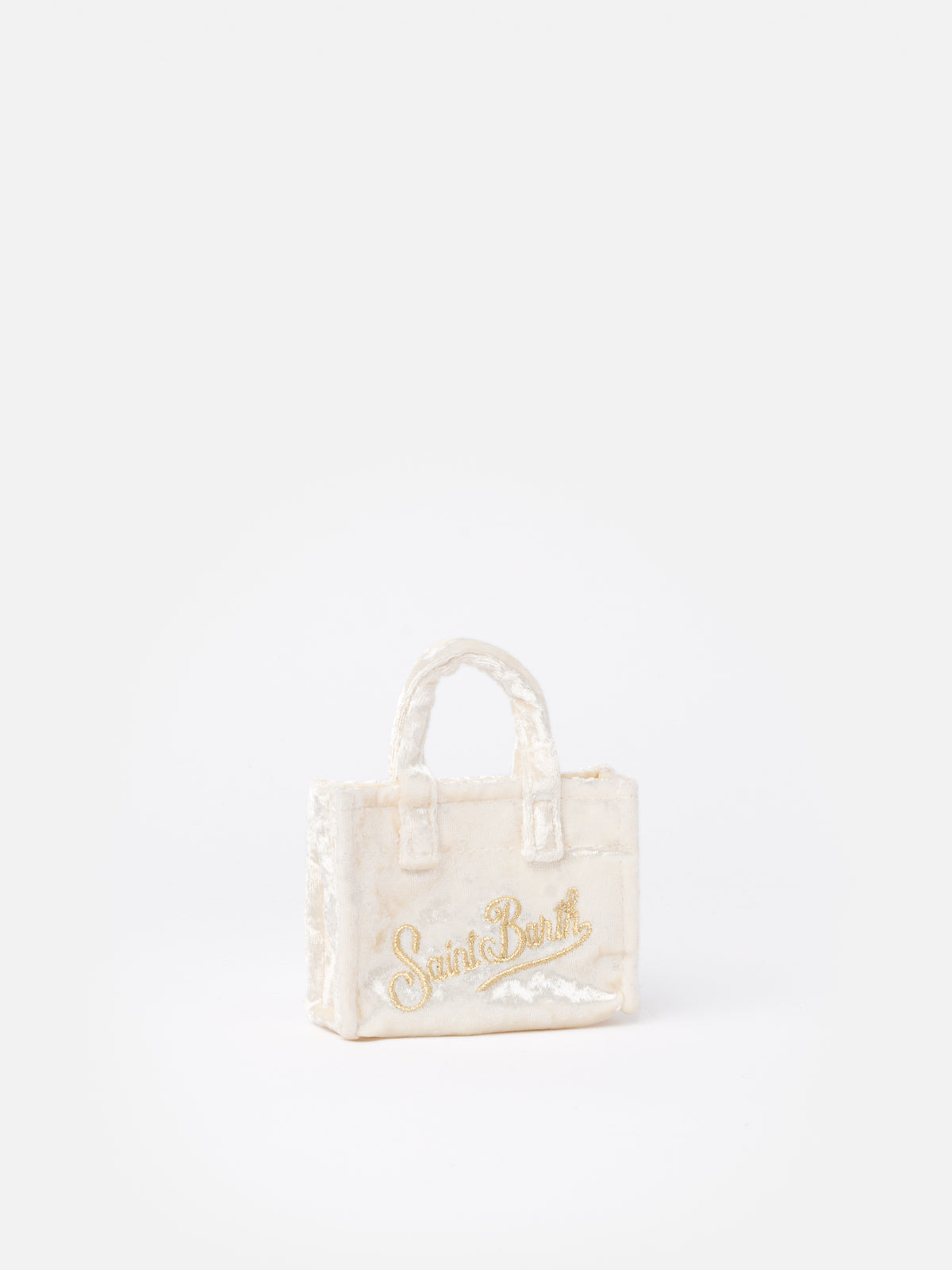 Mini borsa Saint Barth in velluto bianco