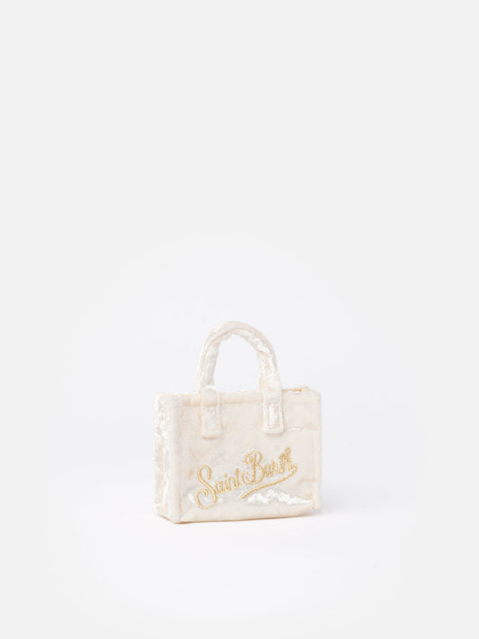 Mini borsa Saint Barth in velluto bianco
