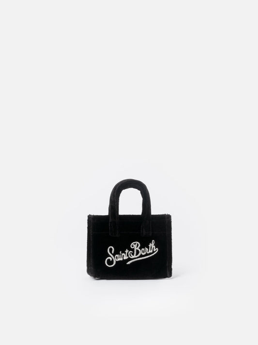 Mini borsa Saint Barth in velluto nero