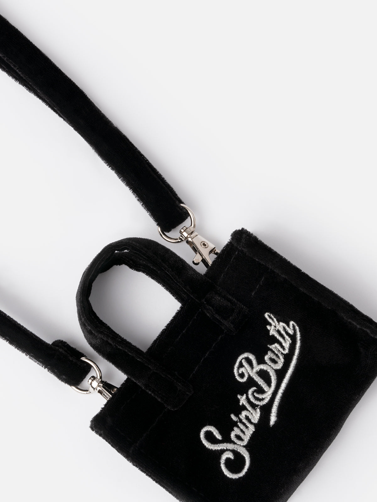 Mini borsa Saint Barth in velluto nero
