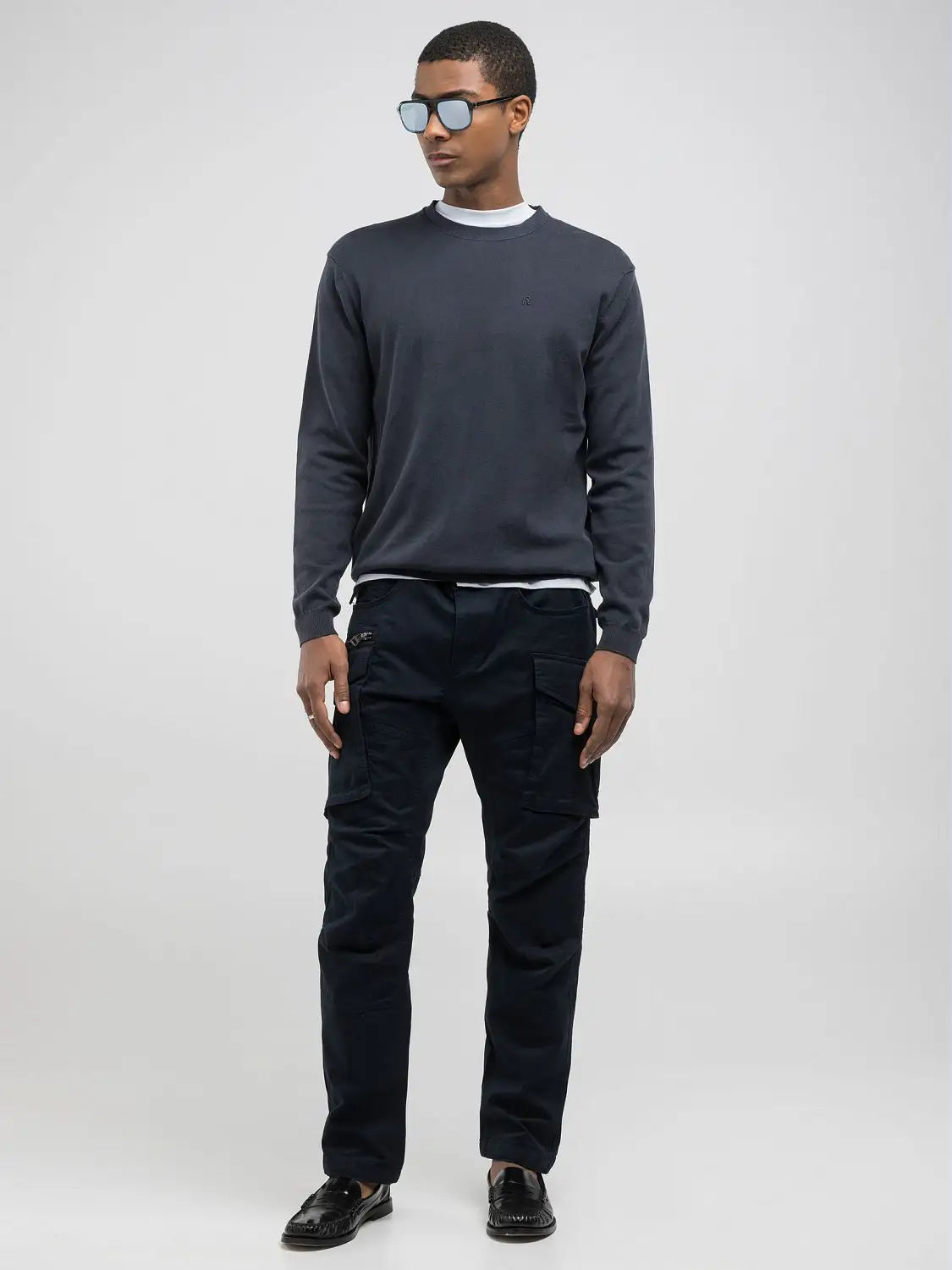 Maglia girocollo blu Replay