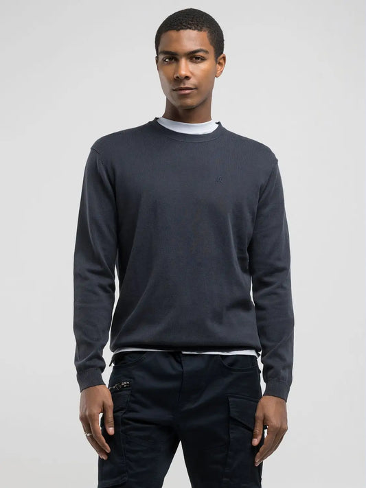 Maglia girocollo blu Replay