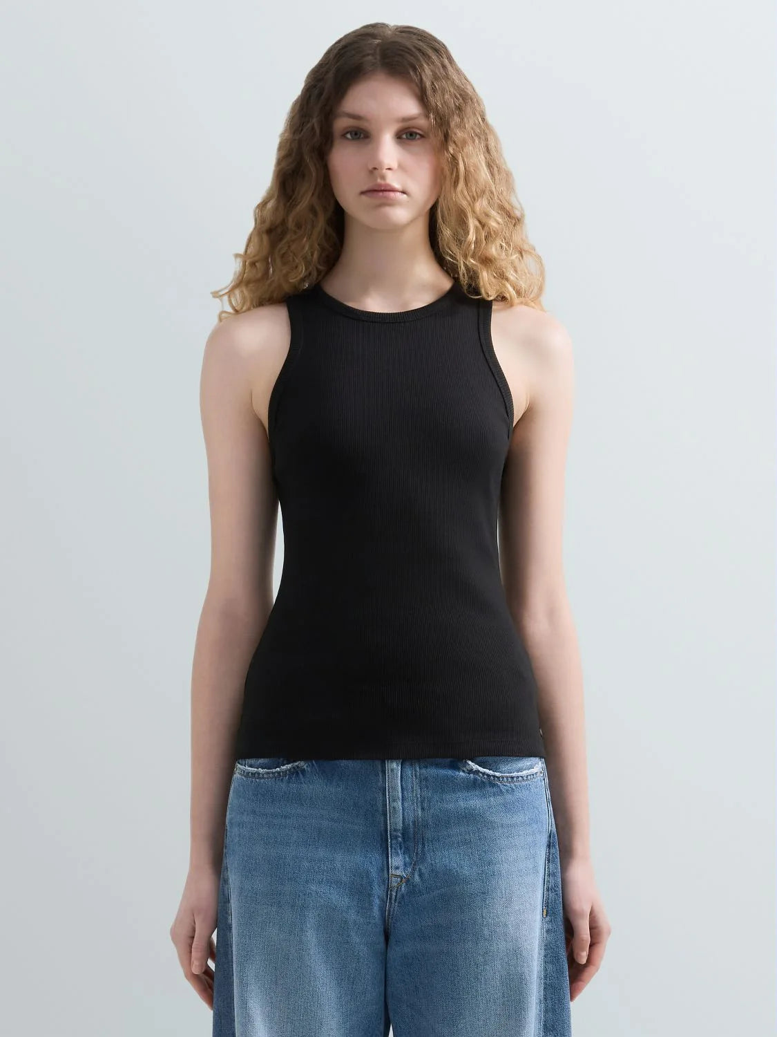 Top cotone costine Replay nero