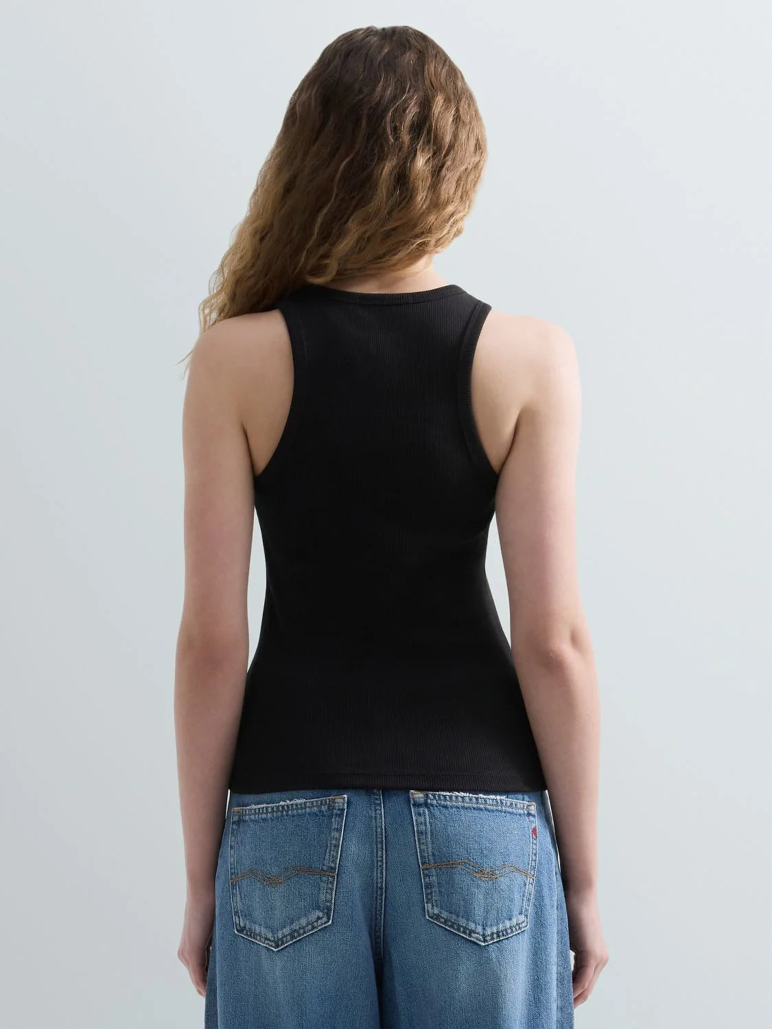 Top cotone costine Replay nero