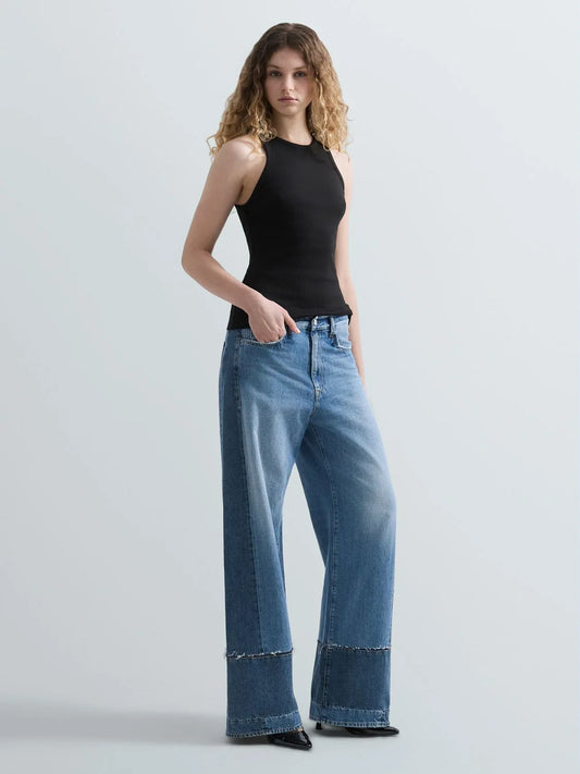 Top cotone costine Replay nero