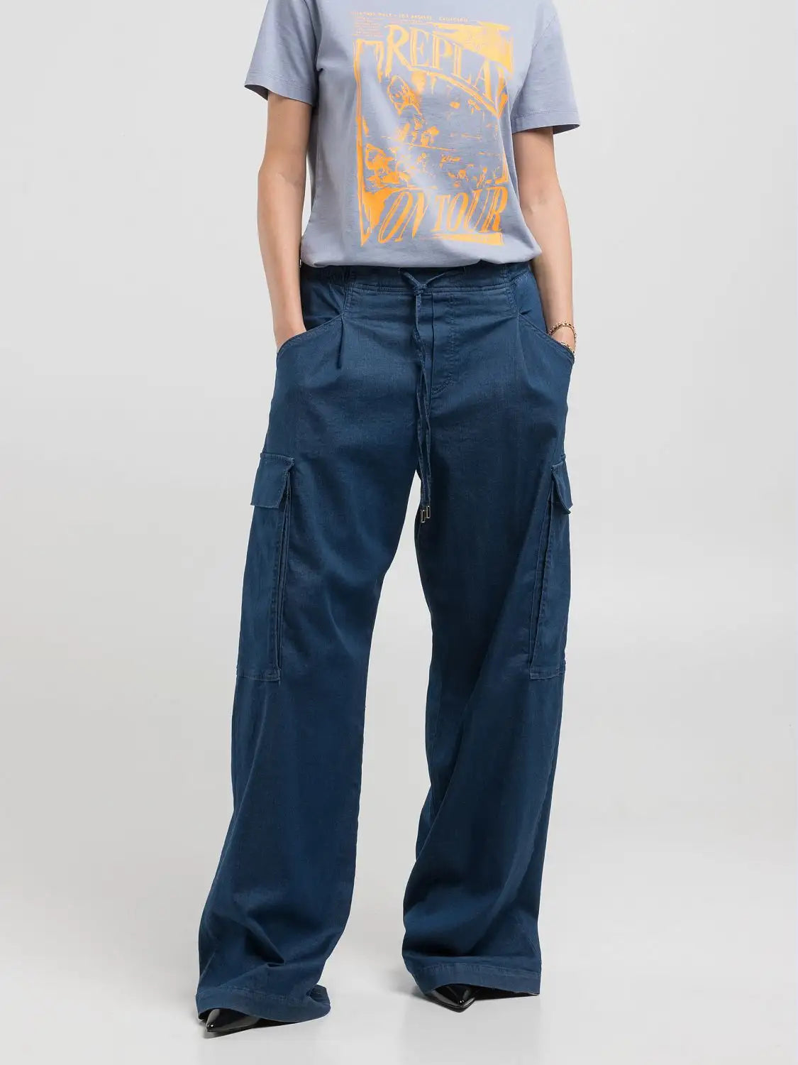 Pantaloni cargo Replay jogger donna denim