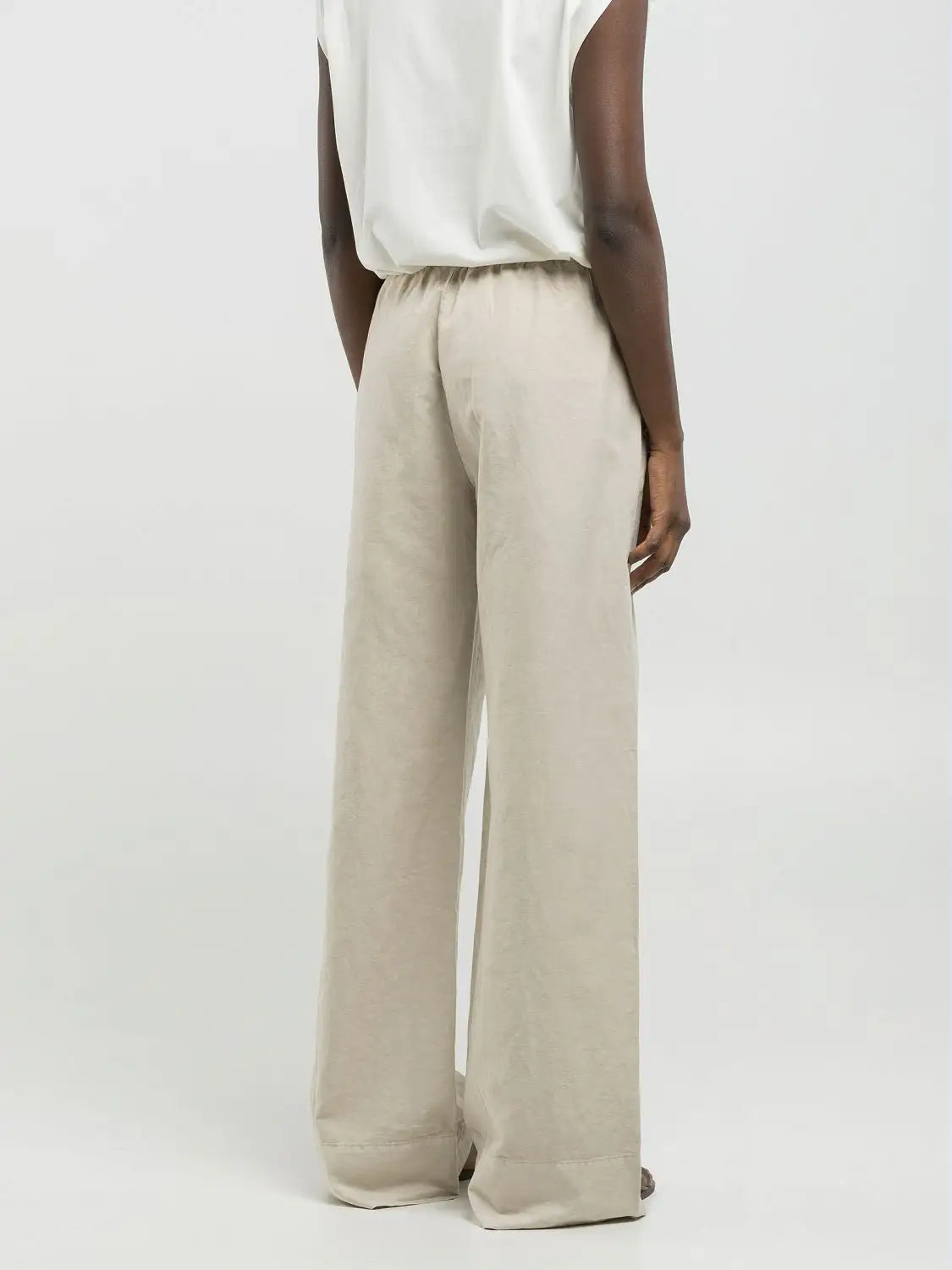 Jogger in cotone e lino avorio Replay