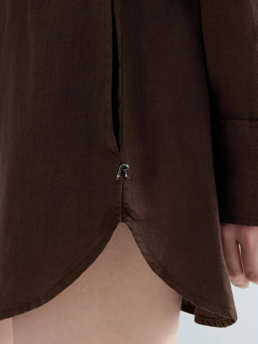 Shorts over in lino Replay cioccolato