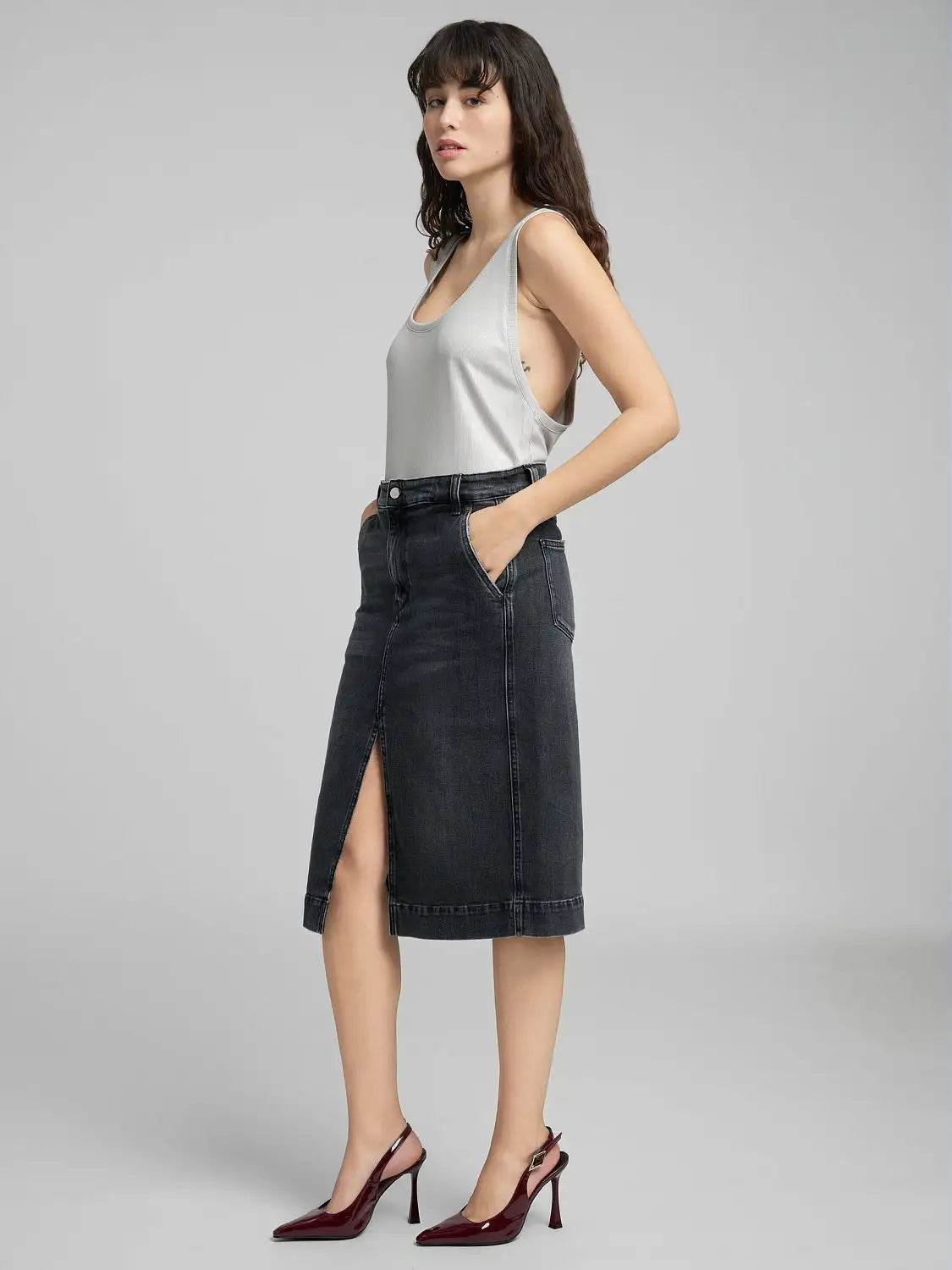 Gonna midi in denim Replay