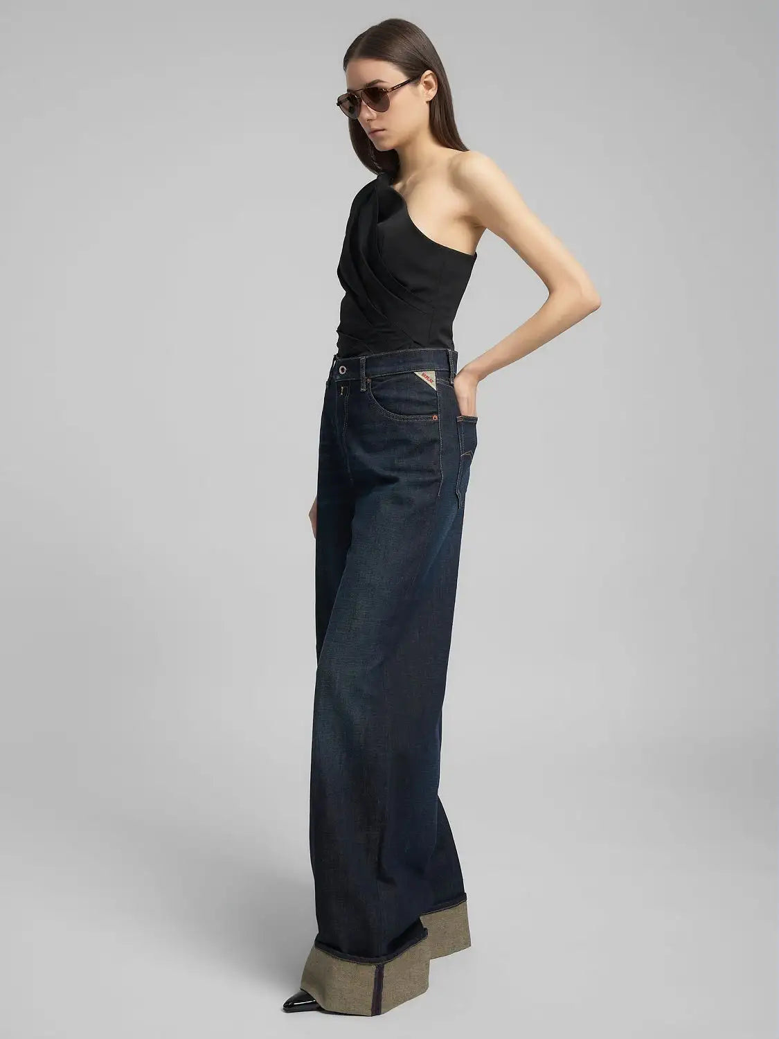Jeans Replay wide leg dark blue