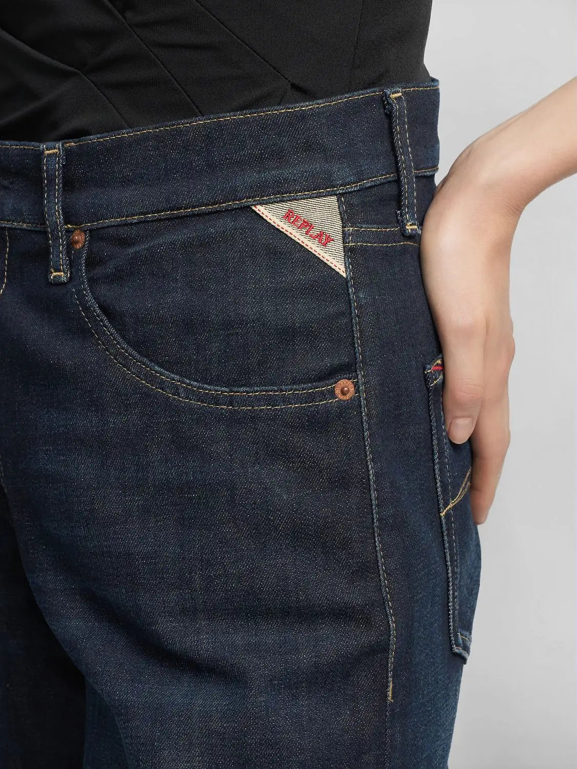 Jeans Replay wide leg dark blue