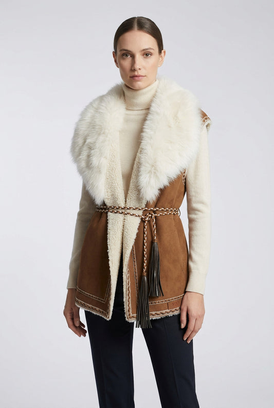 Gilet in eco montone