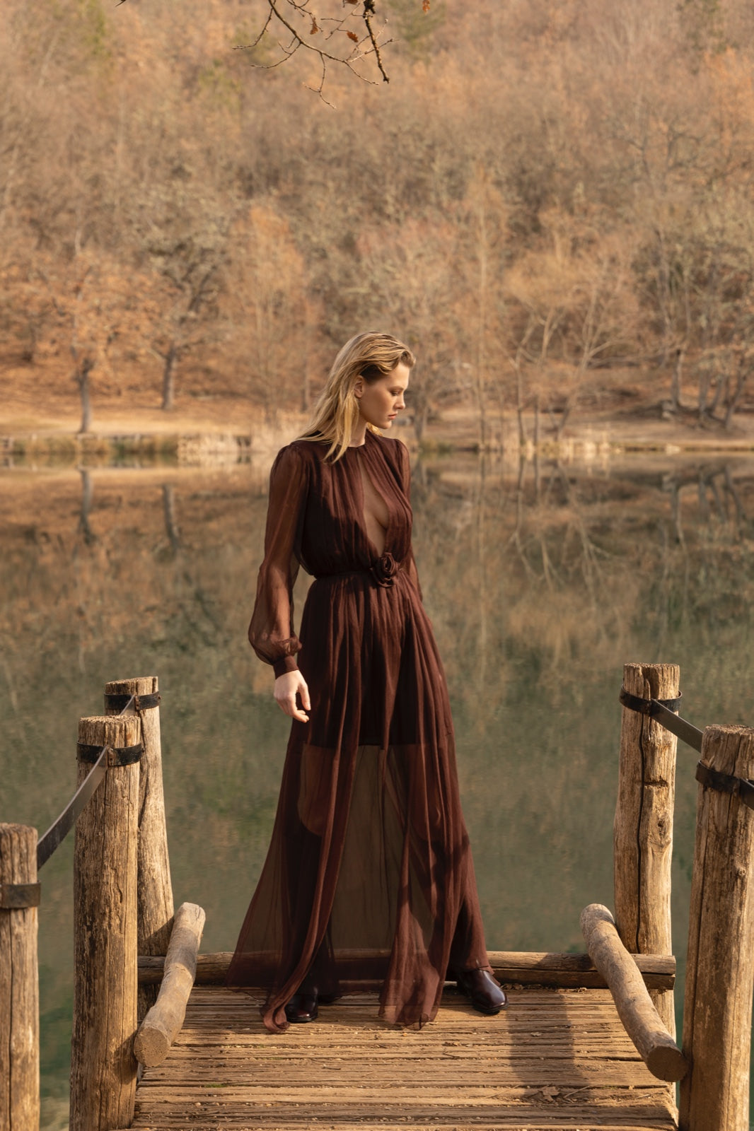 Abito chiffon cacao Lavi Couture