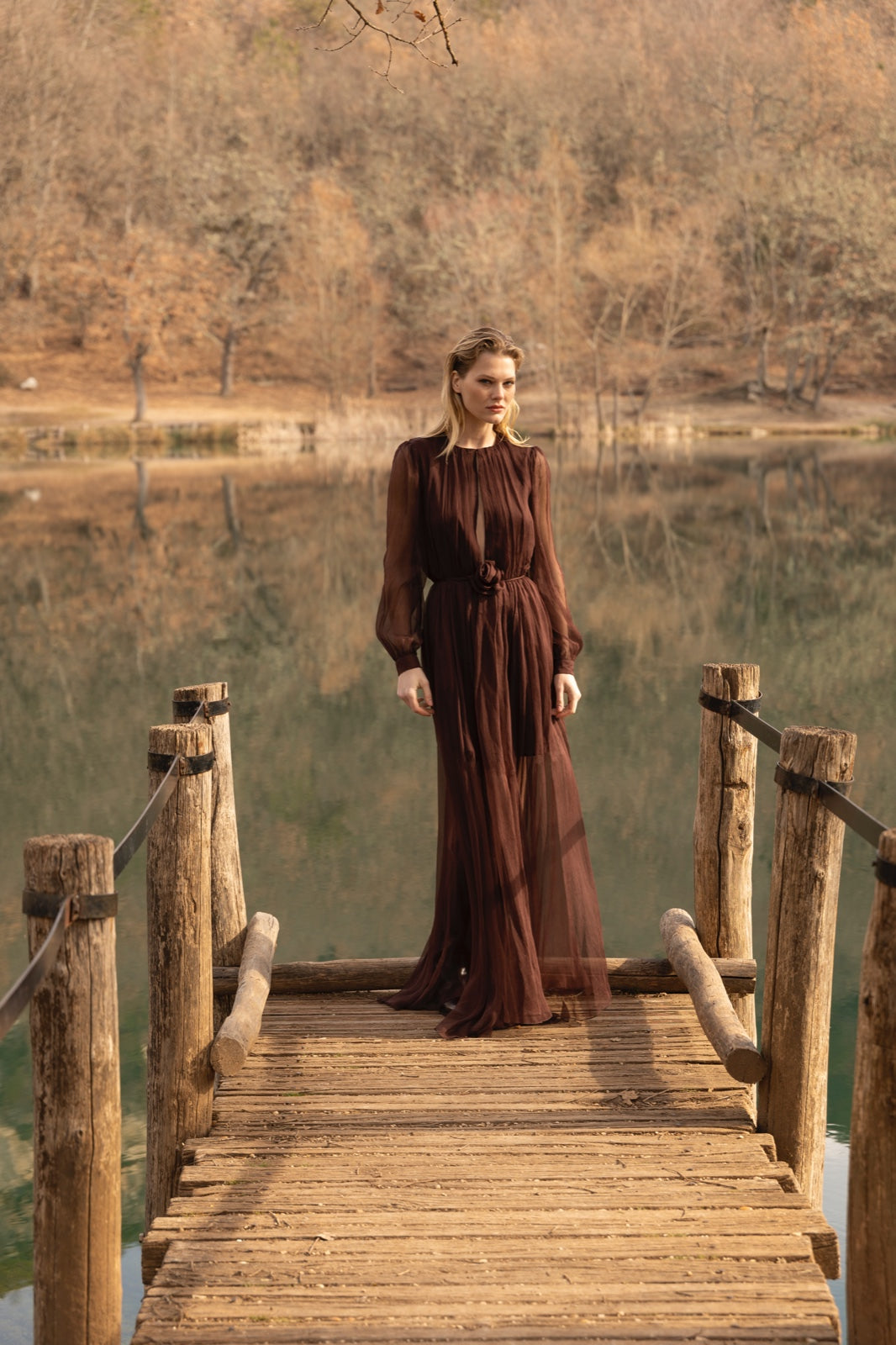 Abito chiffon cacao Lavi Couture