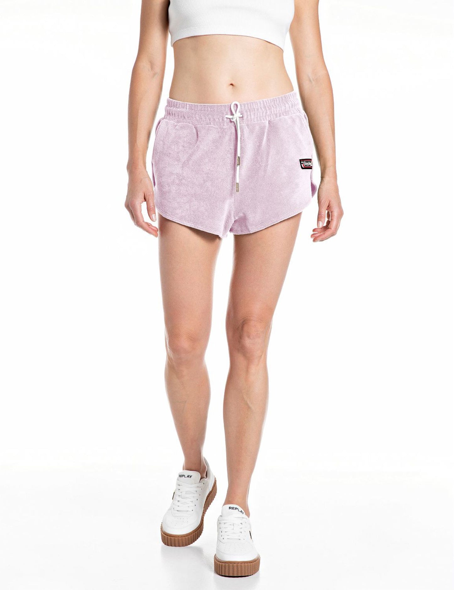 Shorts over in spugna Replay rosa