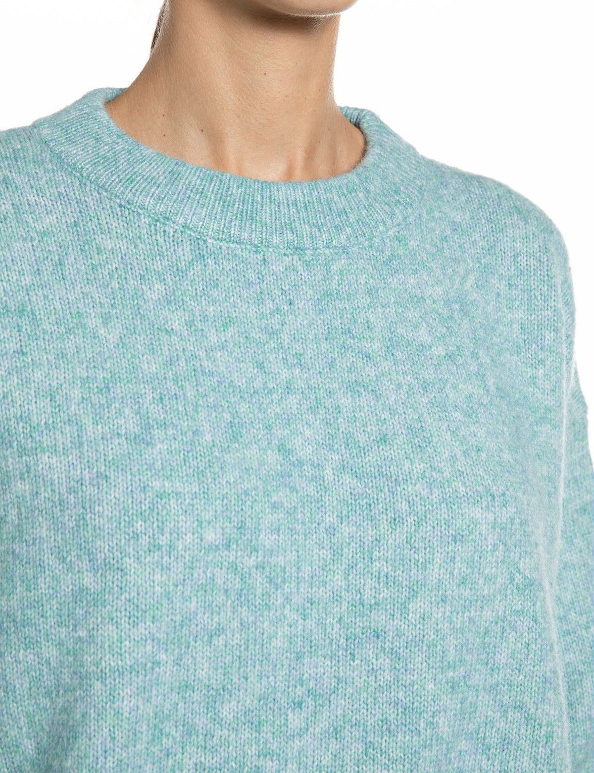 Maglia girocollo acquamarina melange Replay