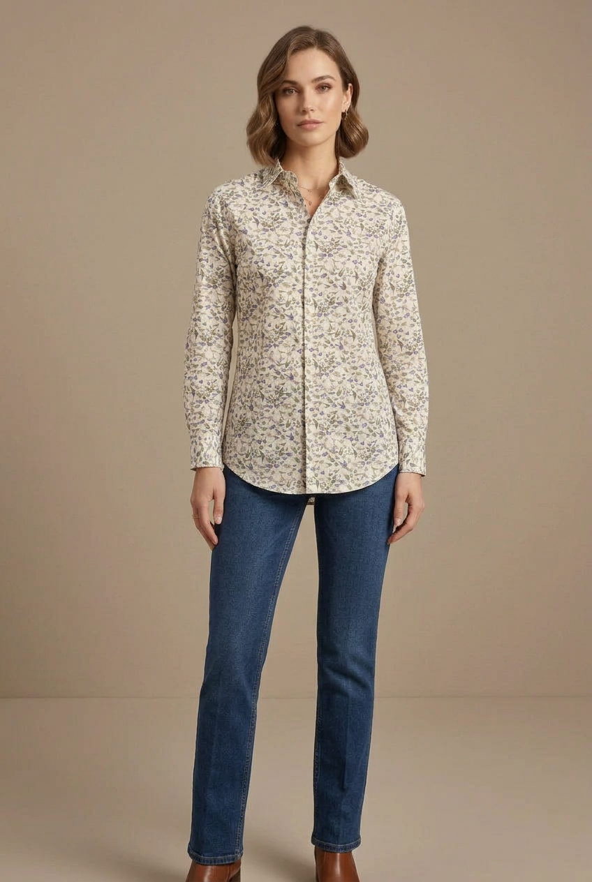 Camicia cotone rondini Liberty