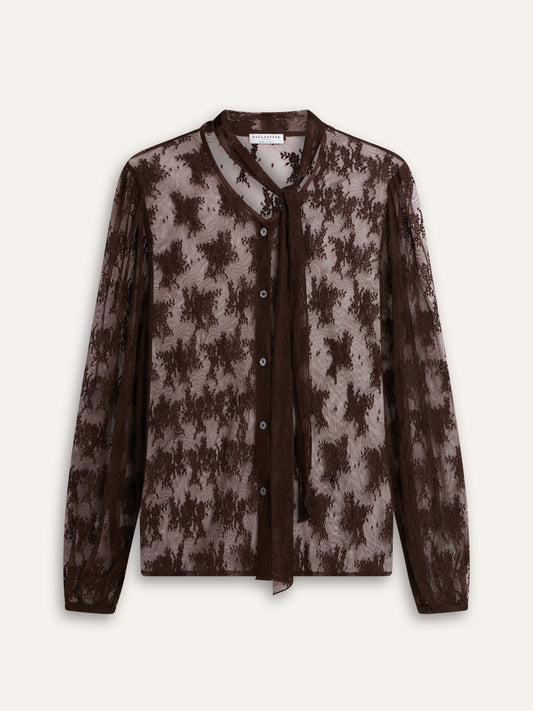 Camicia in pizzo marrone Ballantyne