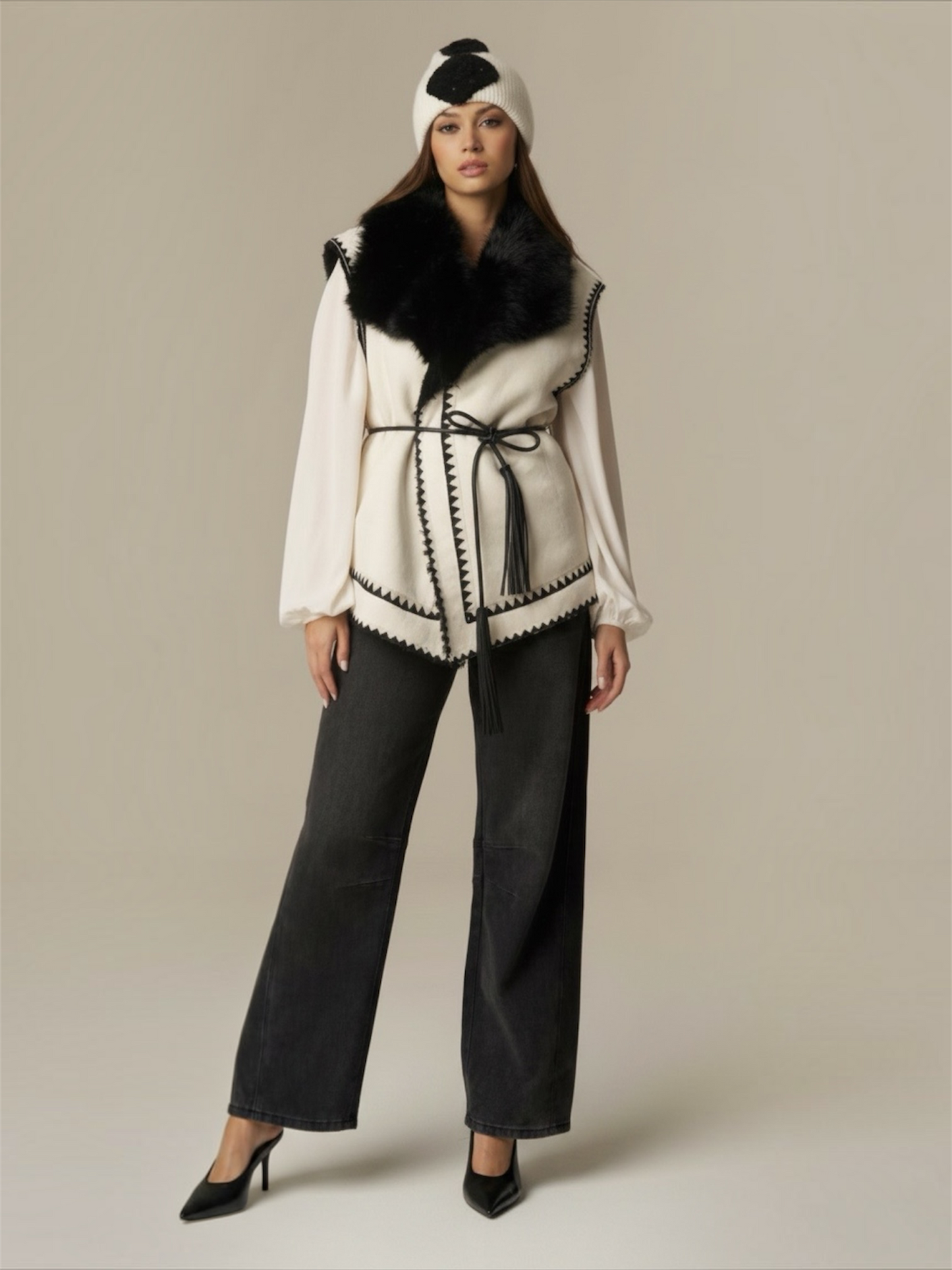 Gilet in eco montone