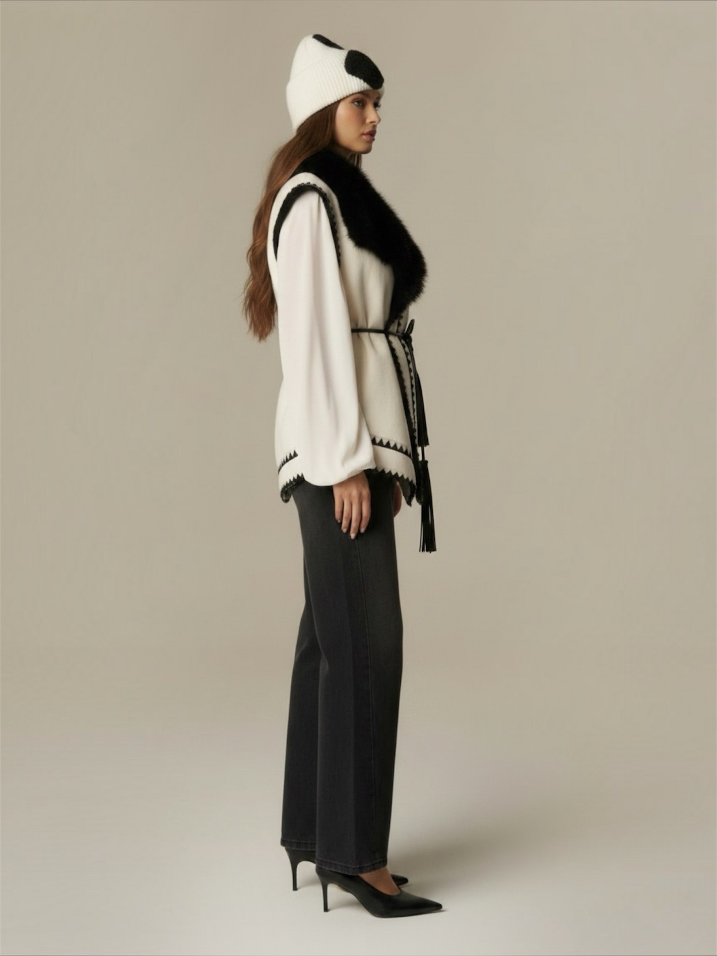Gilet in eco montone