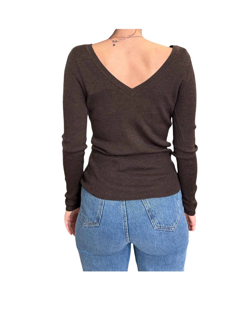 Maglia Tulisa Saint Barth marrone