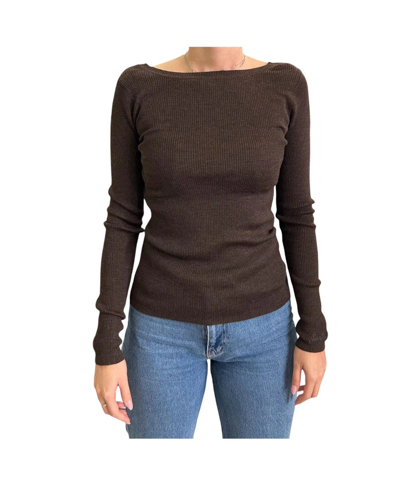 Maglia Tulisa Saint Barth marrone