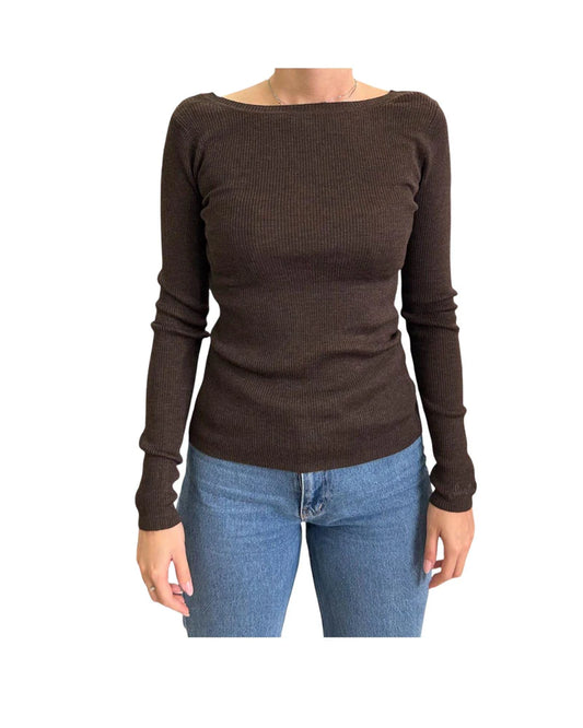 Maglia Tulisa Saint Barth marrone