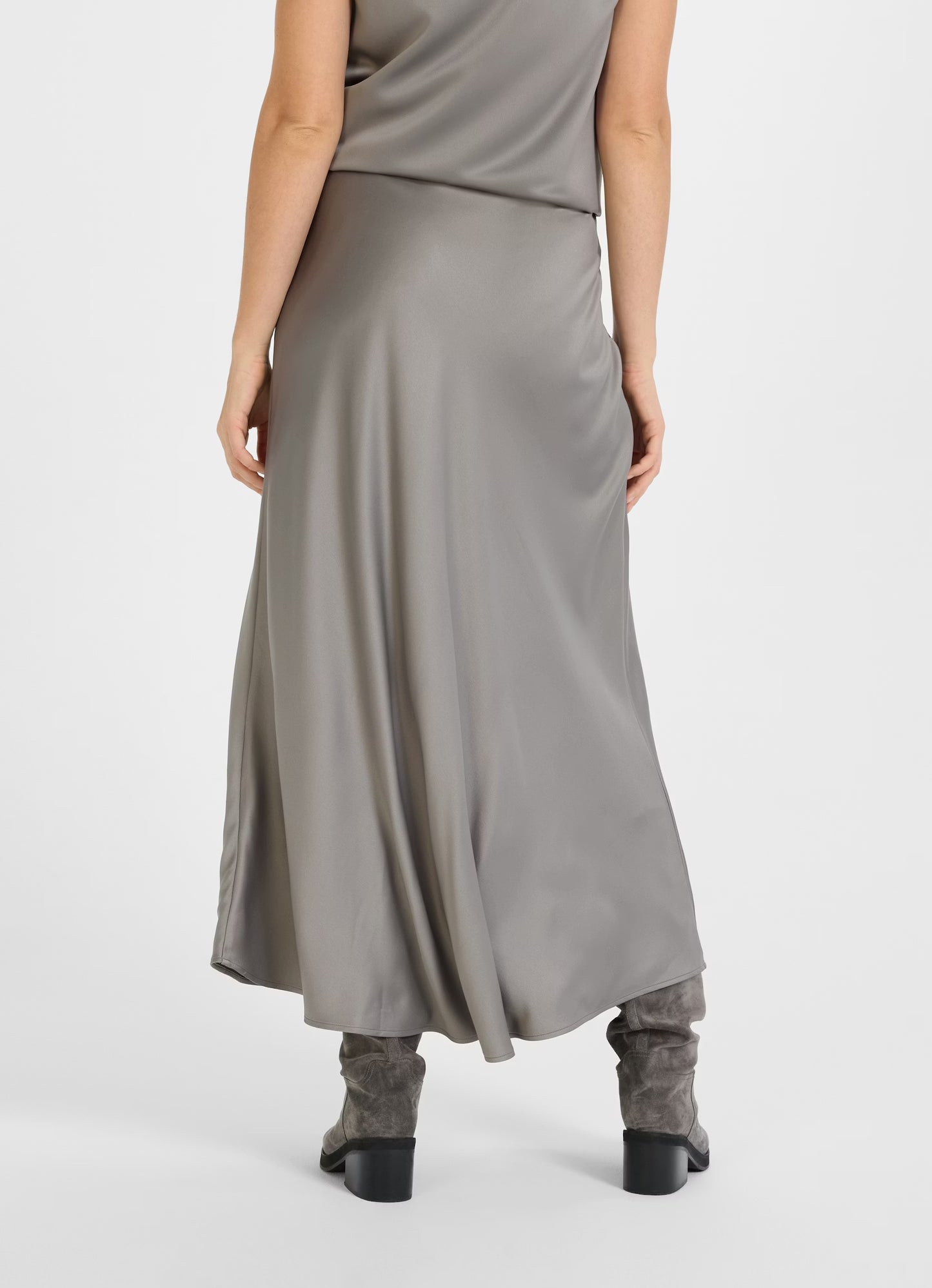 Gonna in raso grigio Juvia