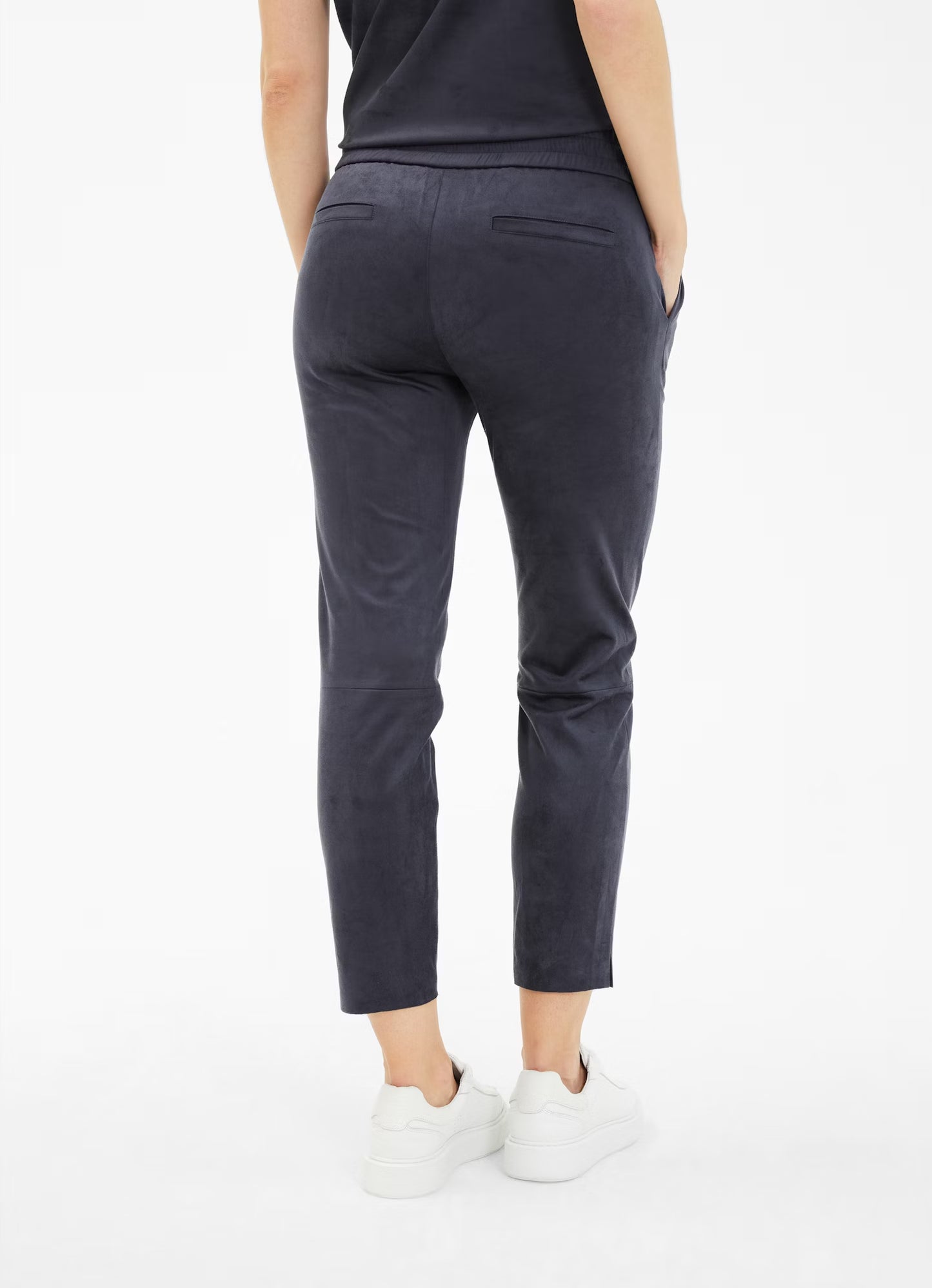 Pantaloni Juvia in tech velluto navy
